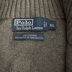 Polo Ralph Lauren 1/4 zip Grey sweater size XL
